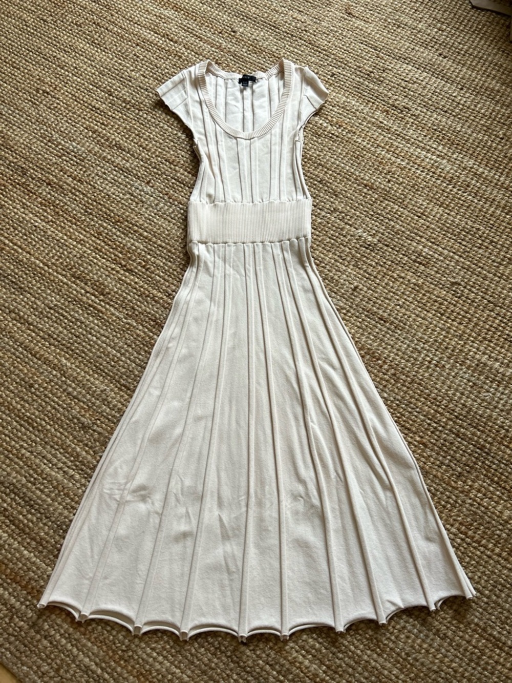 J. Crew Cream Ribbed Maxi Dress with Waistband